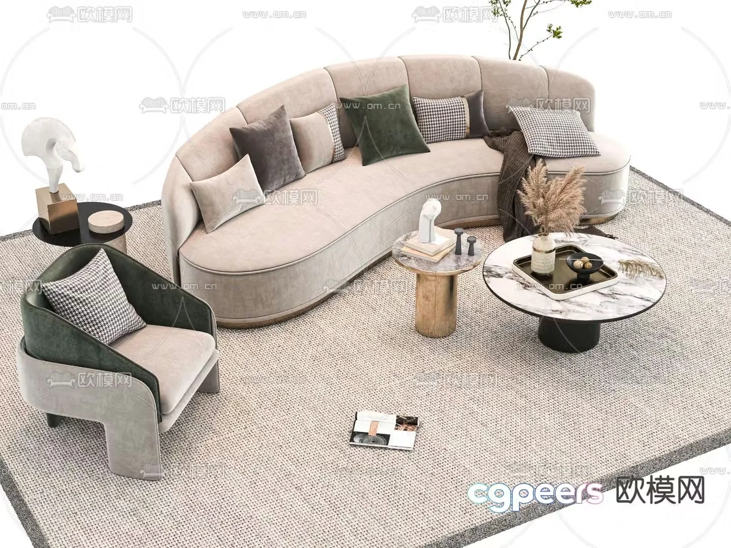 Modern sectional sofa 3d model