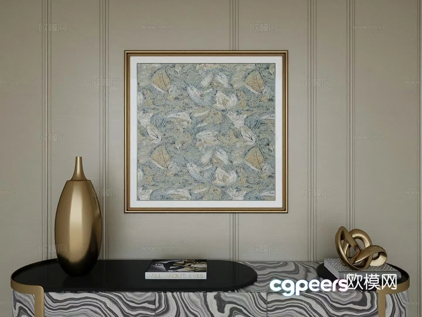 Italian light luxury high-end hanging painting 3D model