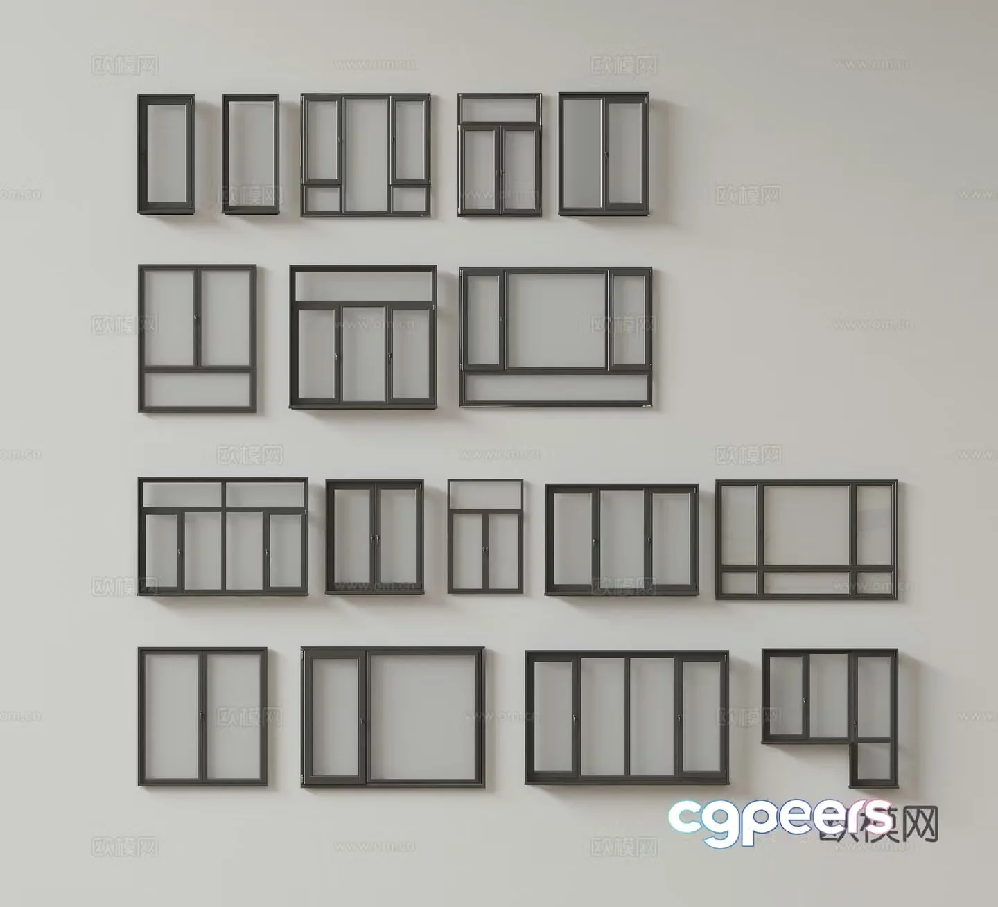 Modern window combination window glass window floor-to-ceiling window balcony window bay window bedroom window sliding window 3D model