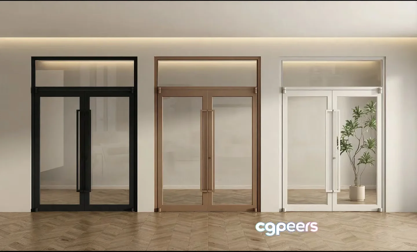 Modern Sliding Glass Doors 3D Model – 13965 – VRAY Render