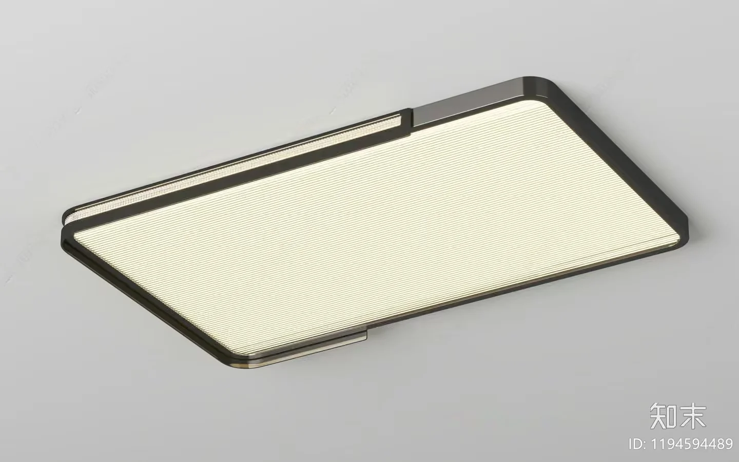 A Rectangular Light Fixture With A Black Border And A White Interior 3D Model – 9621 – CORONA Render