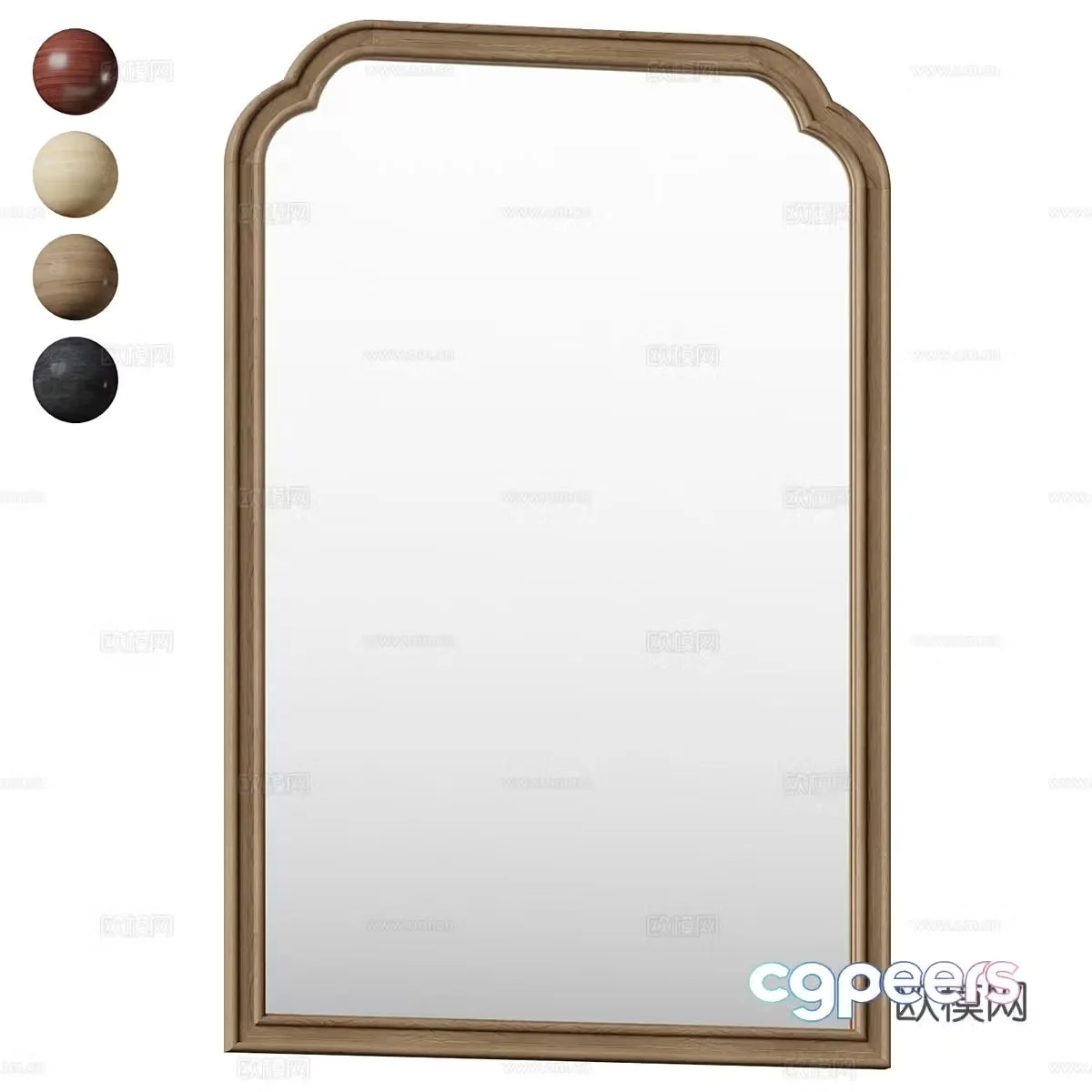 New Chinese style decorative mirror 3D model