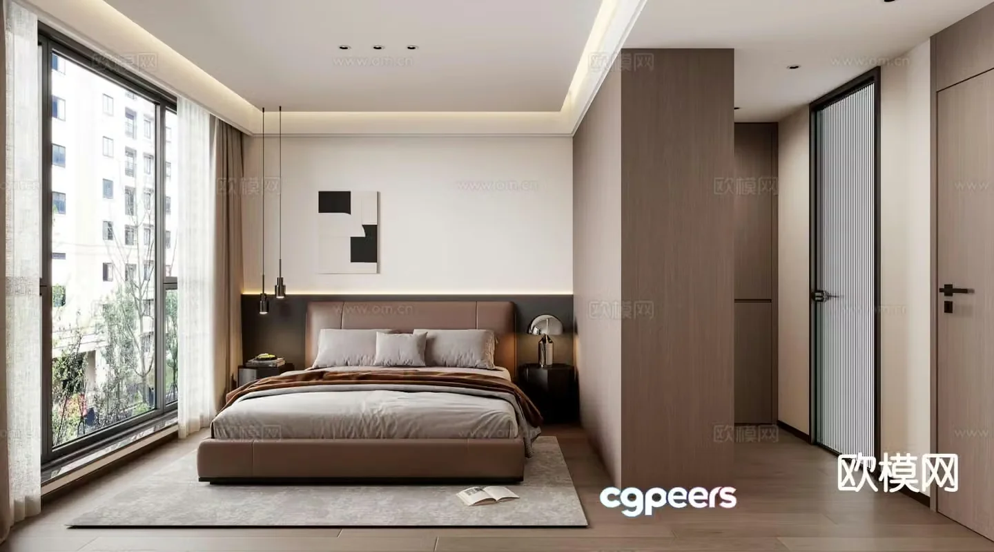 Italian style bedroom master bedroom dressing room 3d model