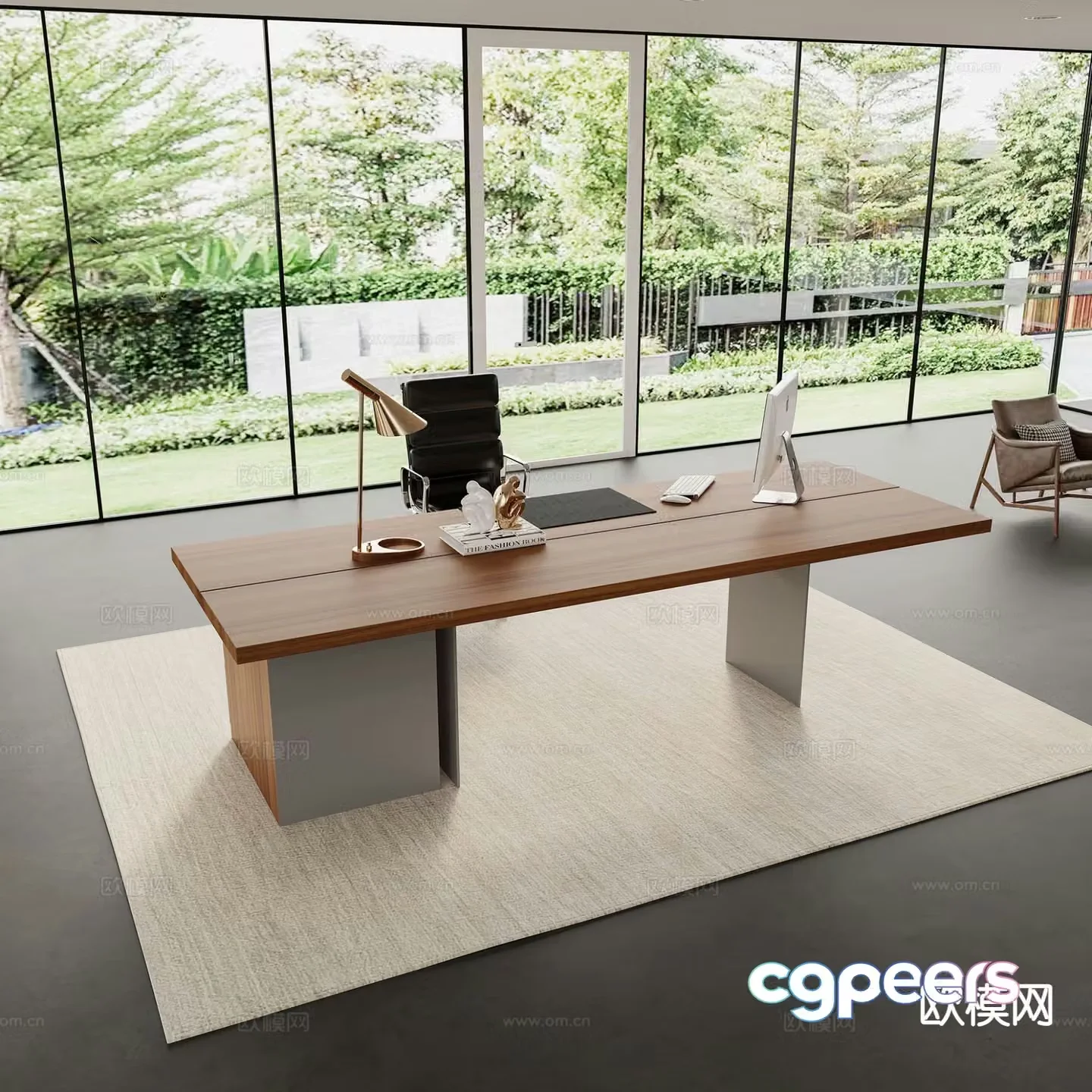 Modern office desk desk manager desk 3d model