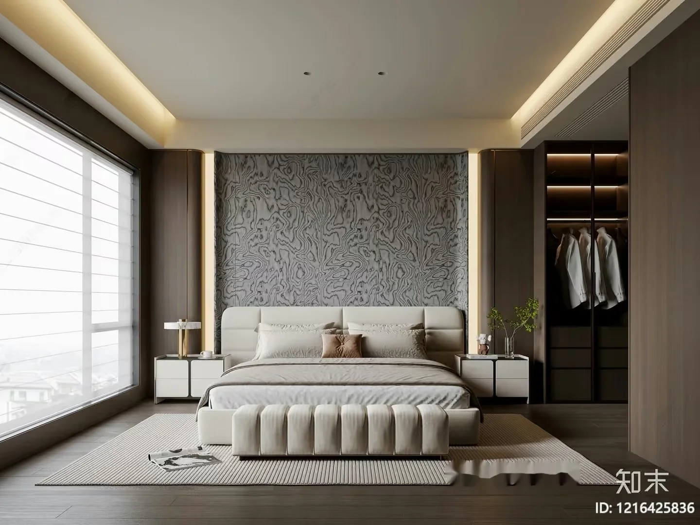 Cozy Modern Bedroom 3D Model – 12599 – VRAY Render