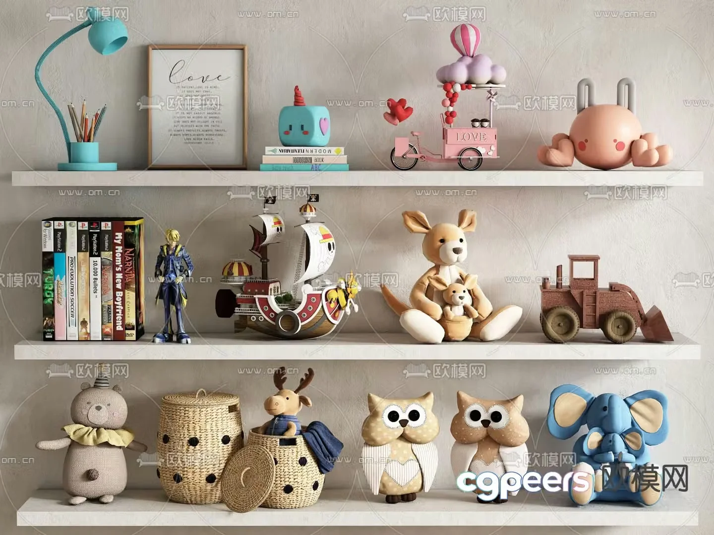 Toys dolls dolls accessories cartoon ornaments 3d model