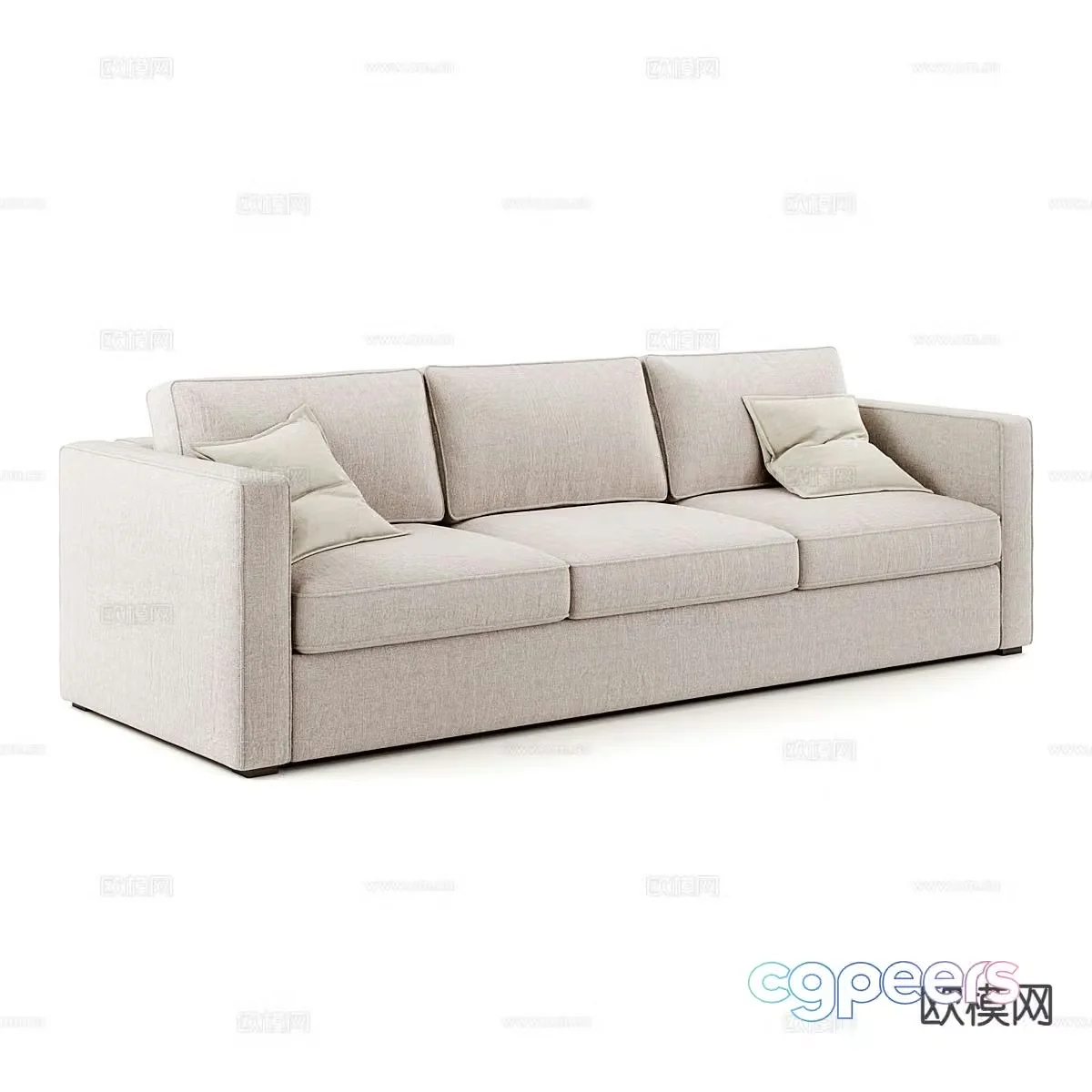 Modern three-seat sofa 3d model