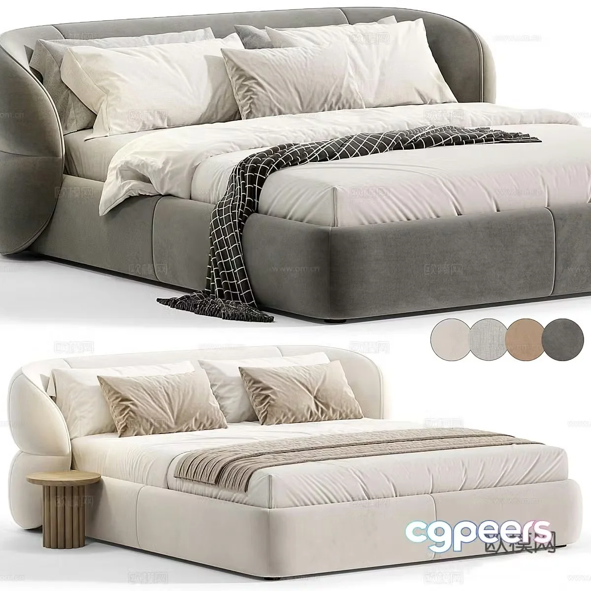 Ditre Italia double bed 3d model