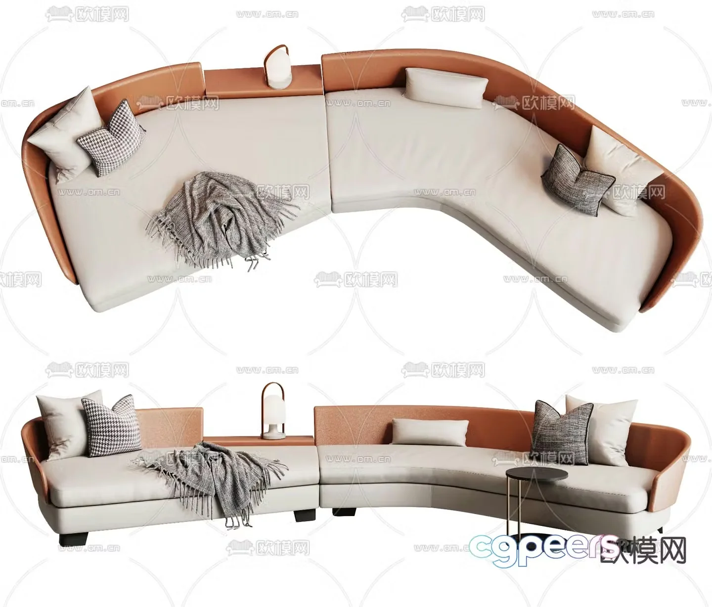 Special shaped sofa curved sofa 3d model