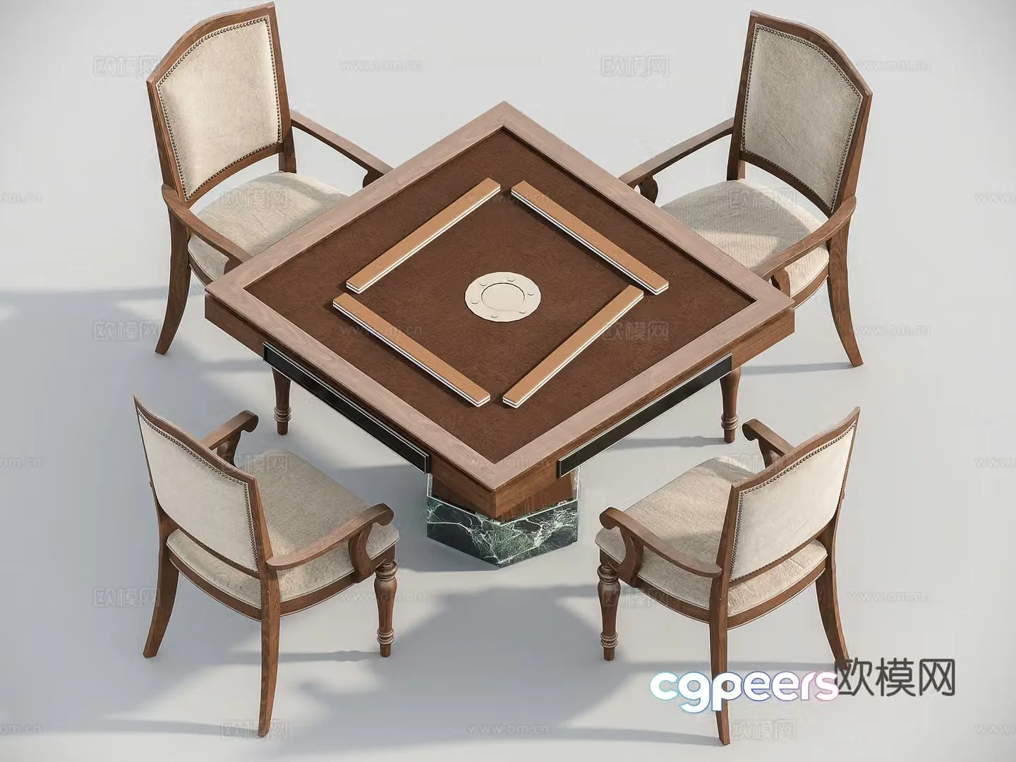 American mahjong table 3d model