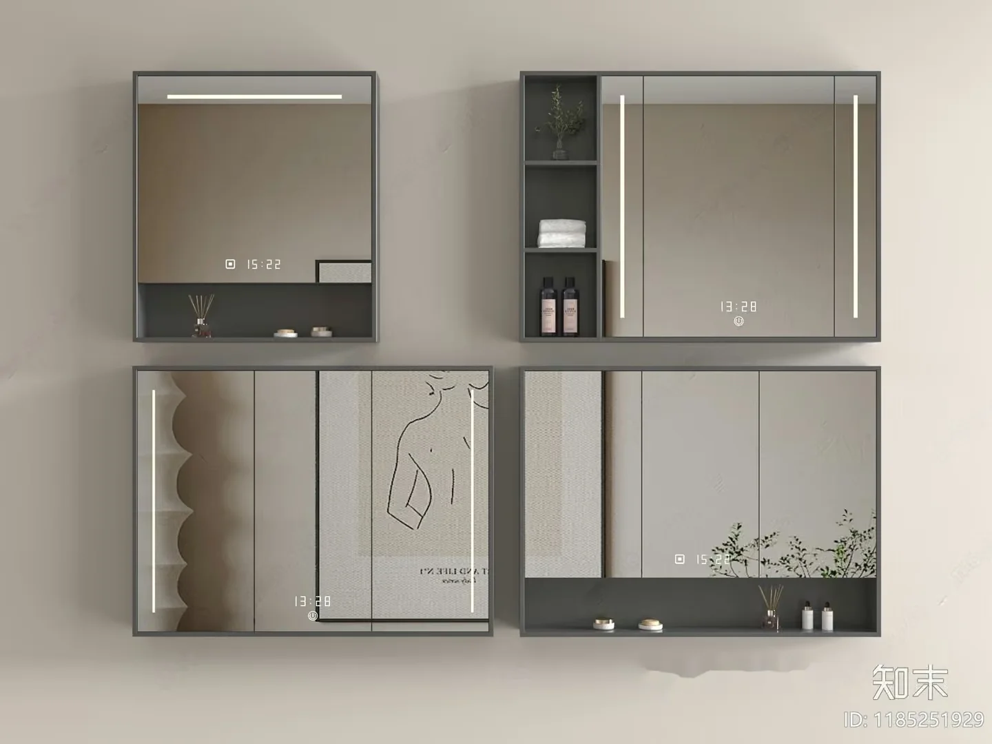 Modern Bathroom Cabinets 3D Model – 18817 – VRAY Render