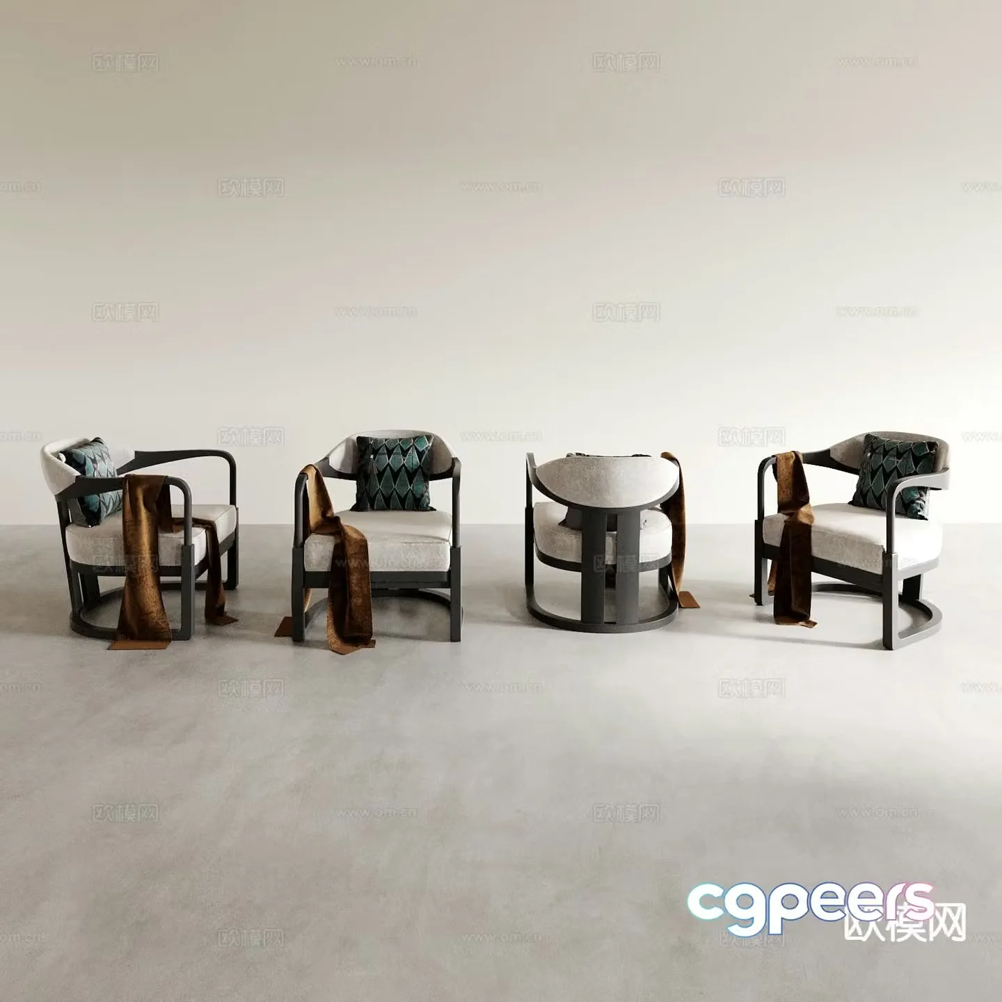 New Chinese style chair leisure chair 3d model