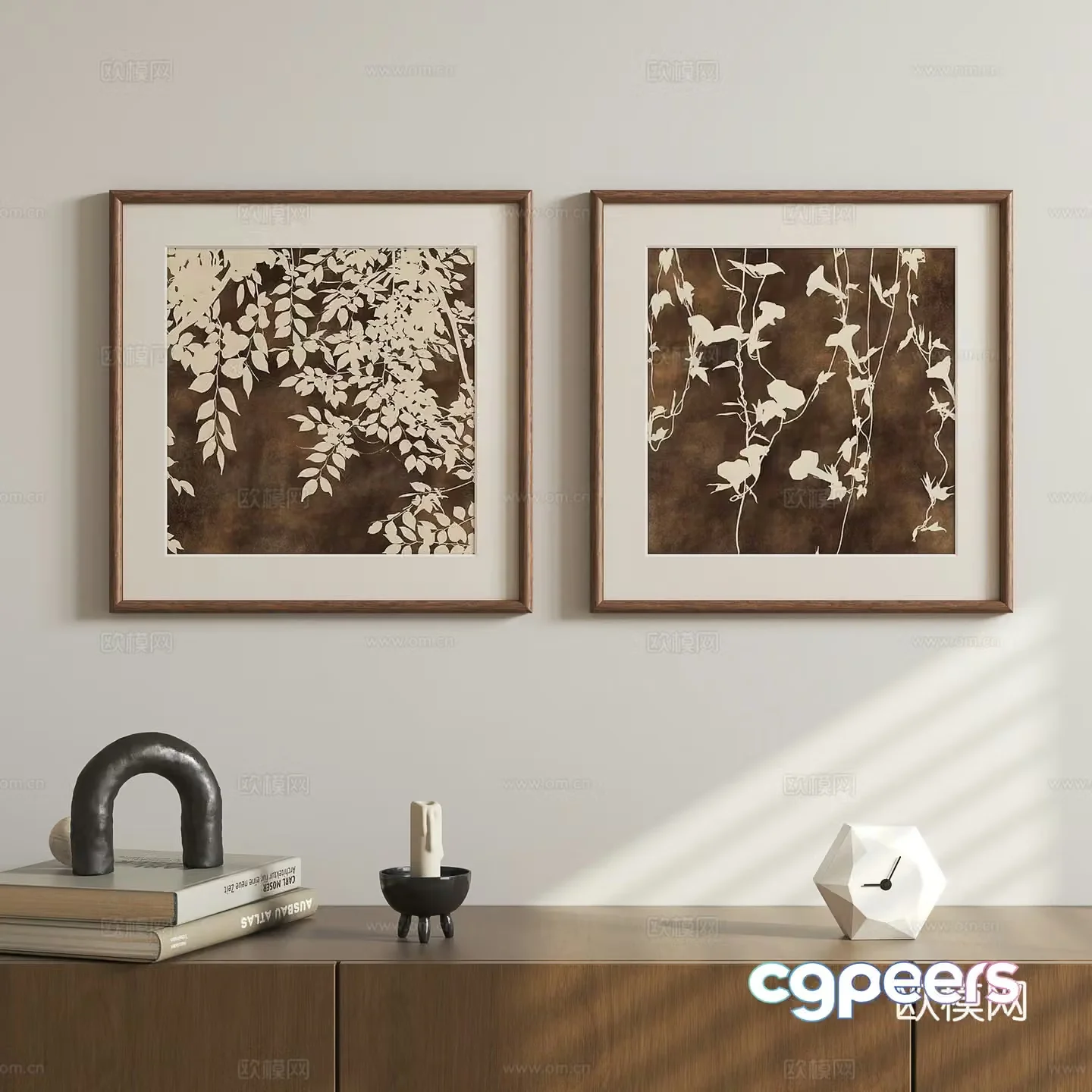 Nordic retro hanging painting shadow hanging painting 3d model