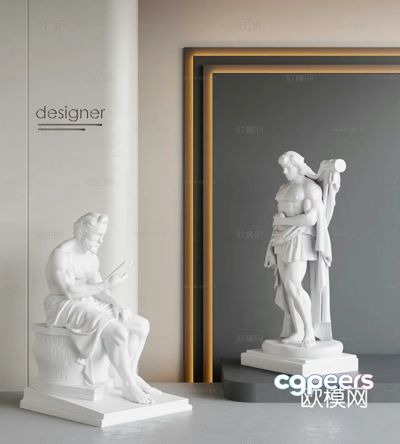 Modern sculpture ornaments French sculpture ornaments Abstract character sculpture ornaments Plaster sculpture ornaments 3D model