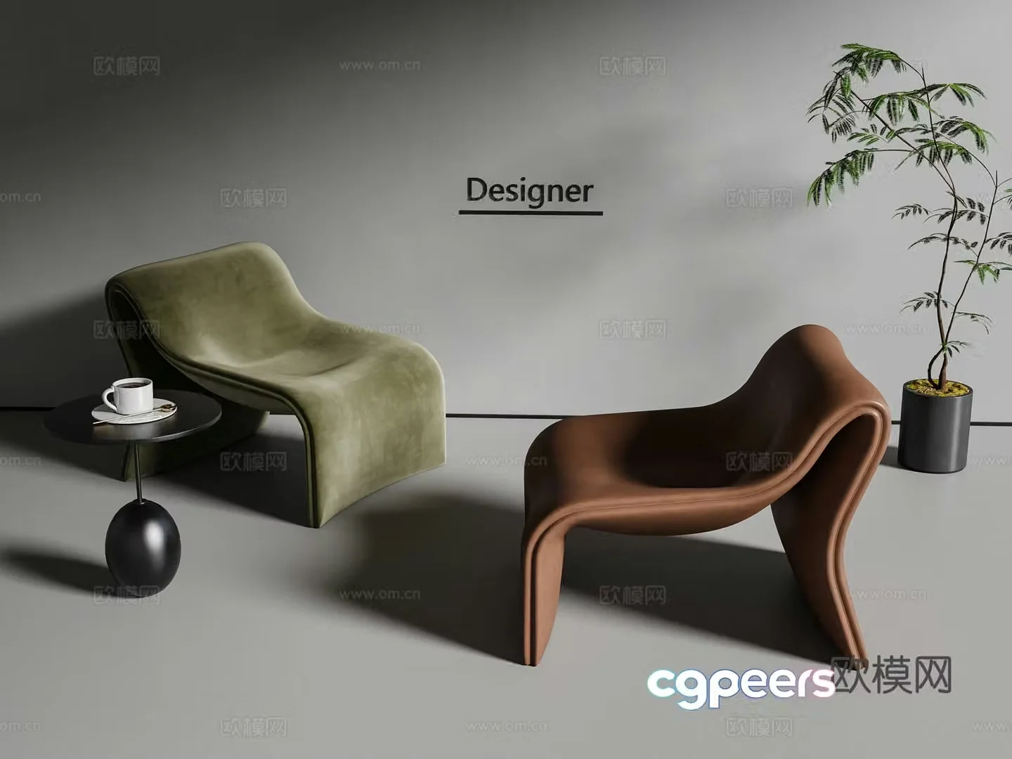 Modern sofa chair leisure chair 3d model