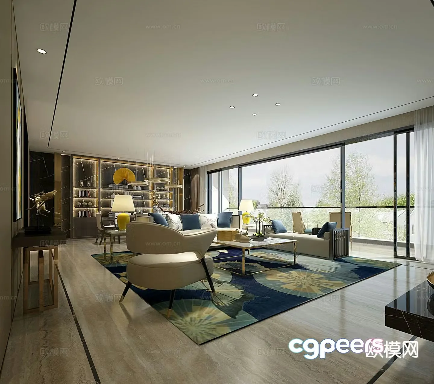 New Chinese style living room 3d model