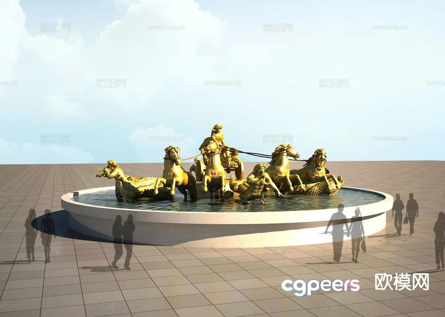 European style Versailles sculpture 3D model