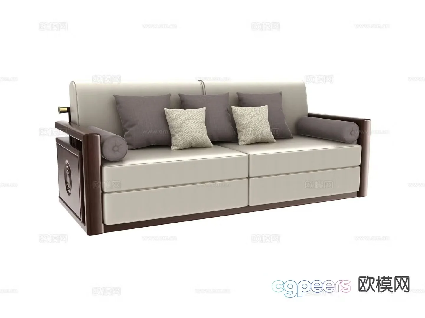 New Chinese style double sofa 3d model