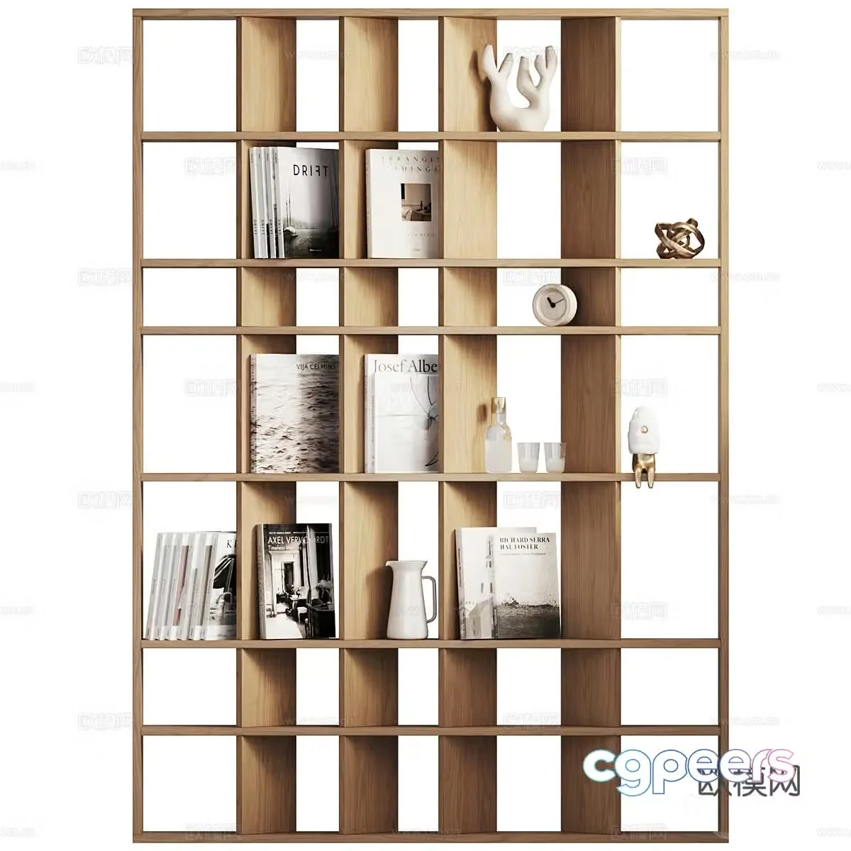 New Chinese style decorative shelf bookshelf 3D model