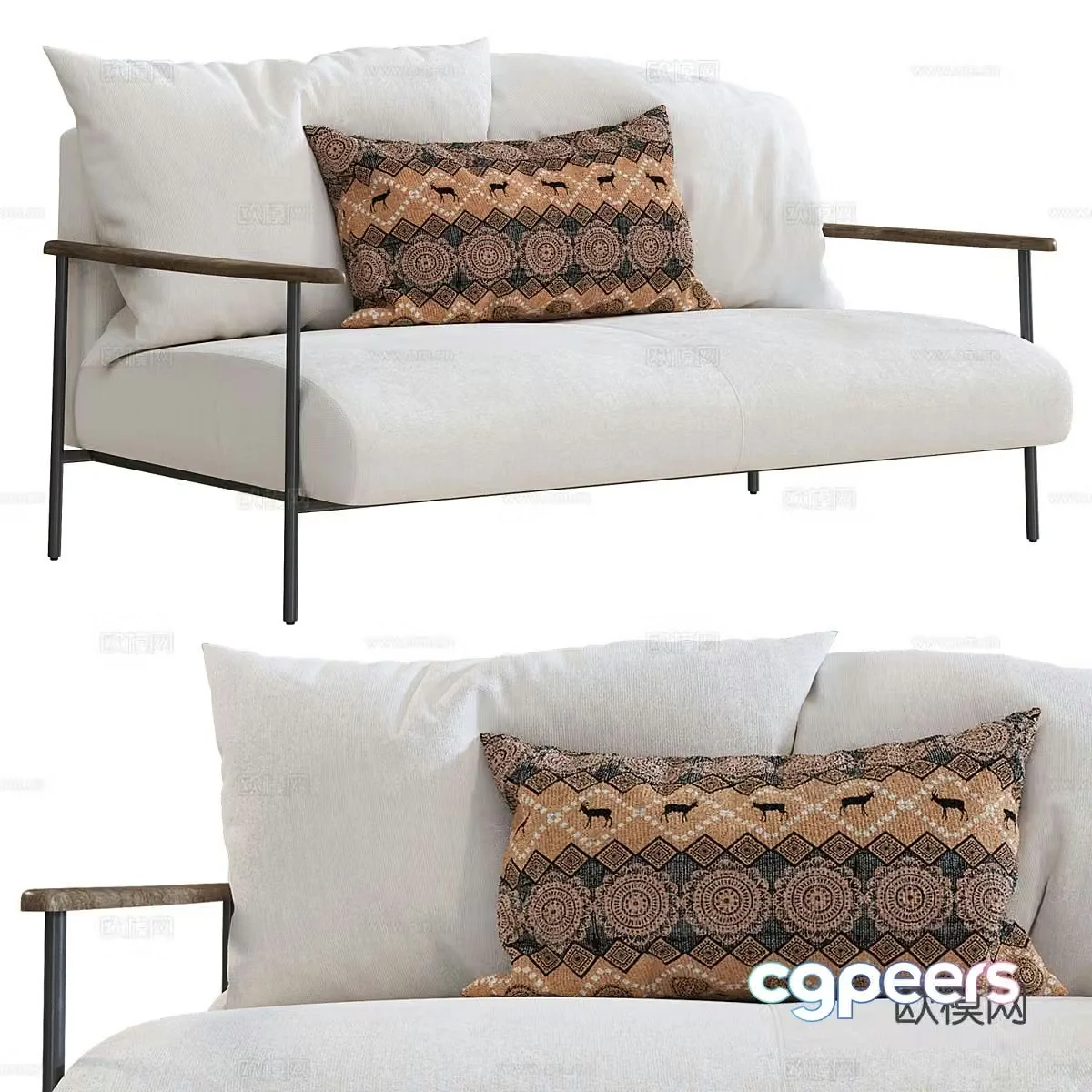 Double sofa 3d model
