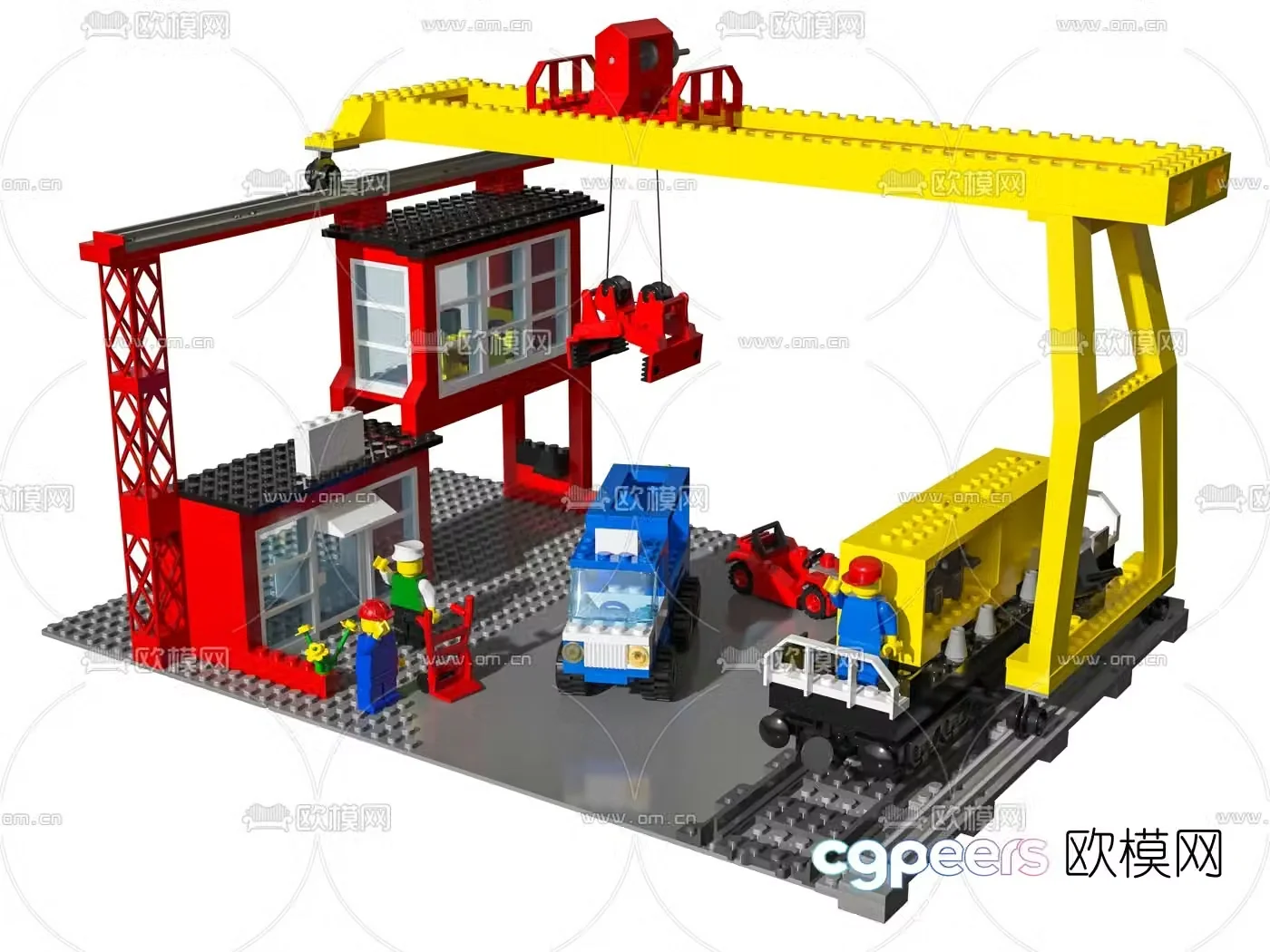 Modern lego building toy 3d model