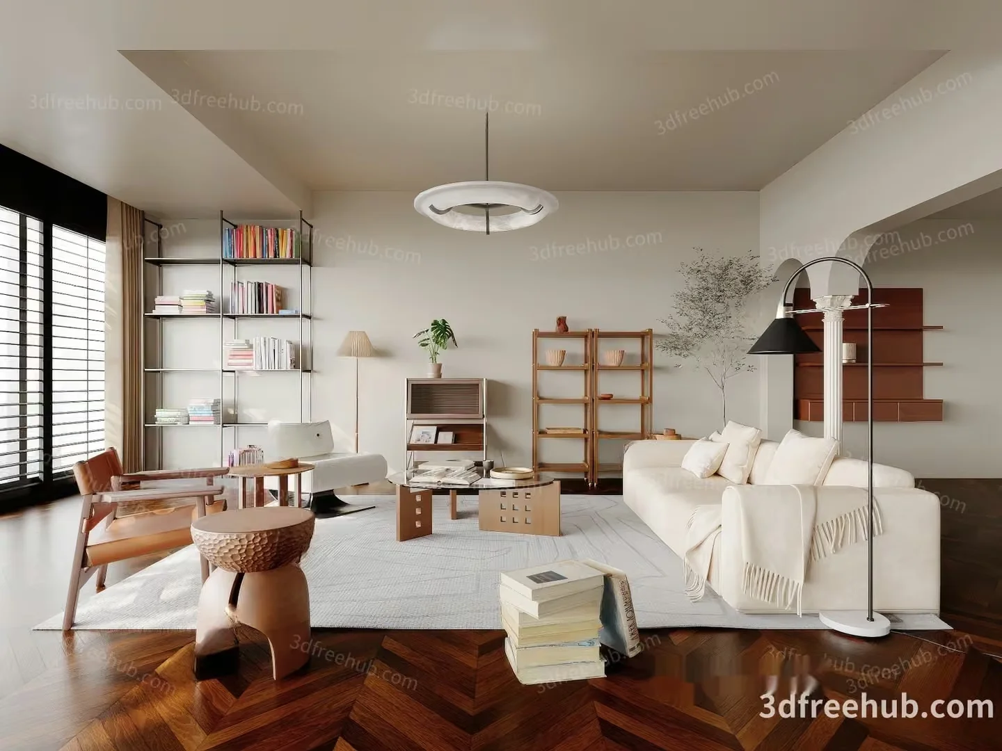 Modern Living Room 3D Model – 18996 – VRAY Render