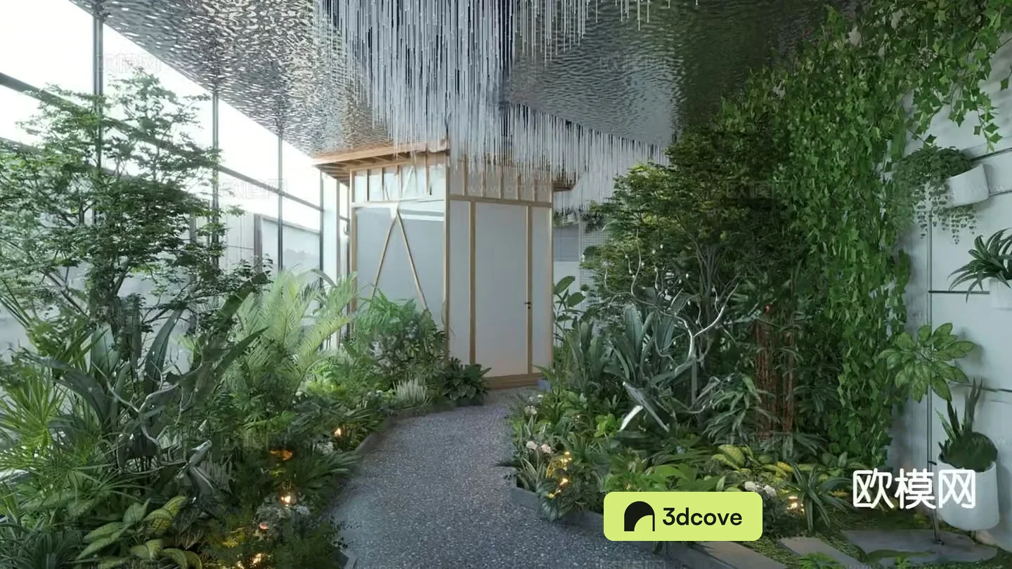 Modern indoor landscape landscaping aisle landscaping