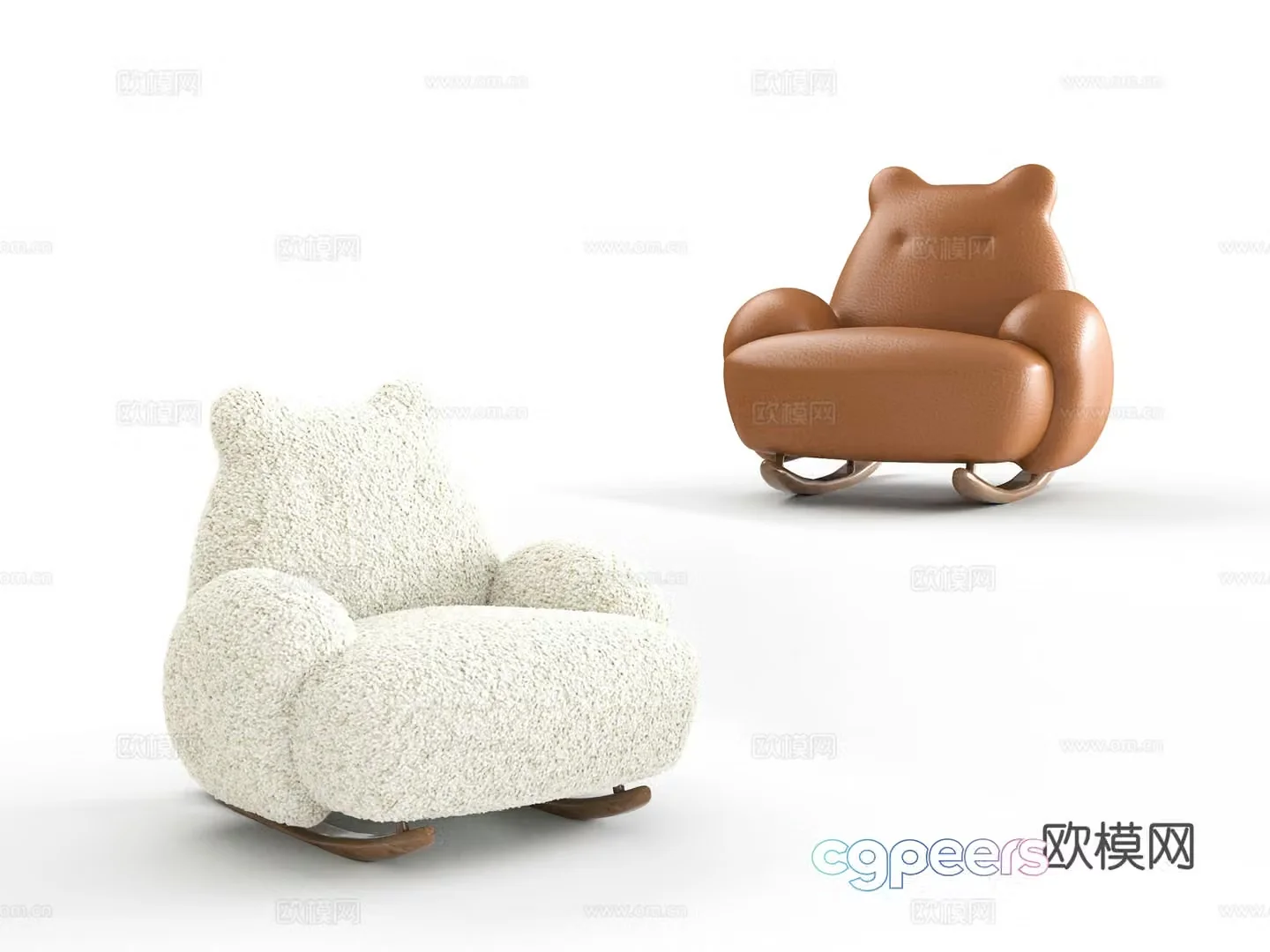 Bear rocking chair 3d model
