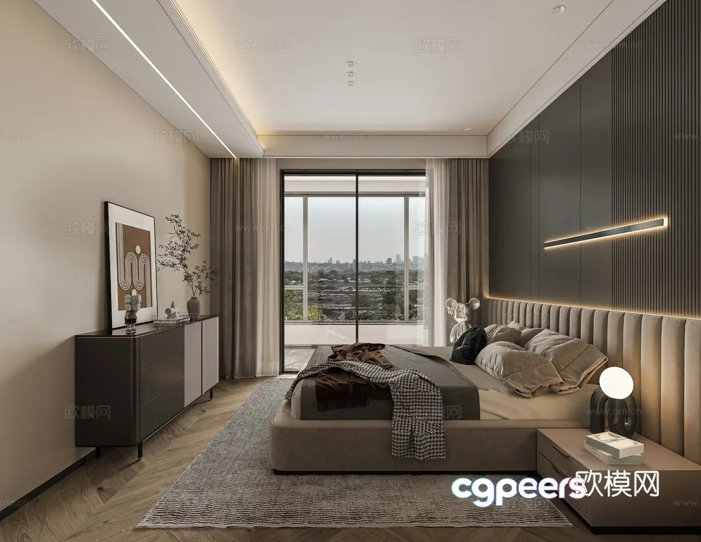 Modern bedroom master bedroom 3d model