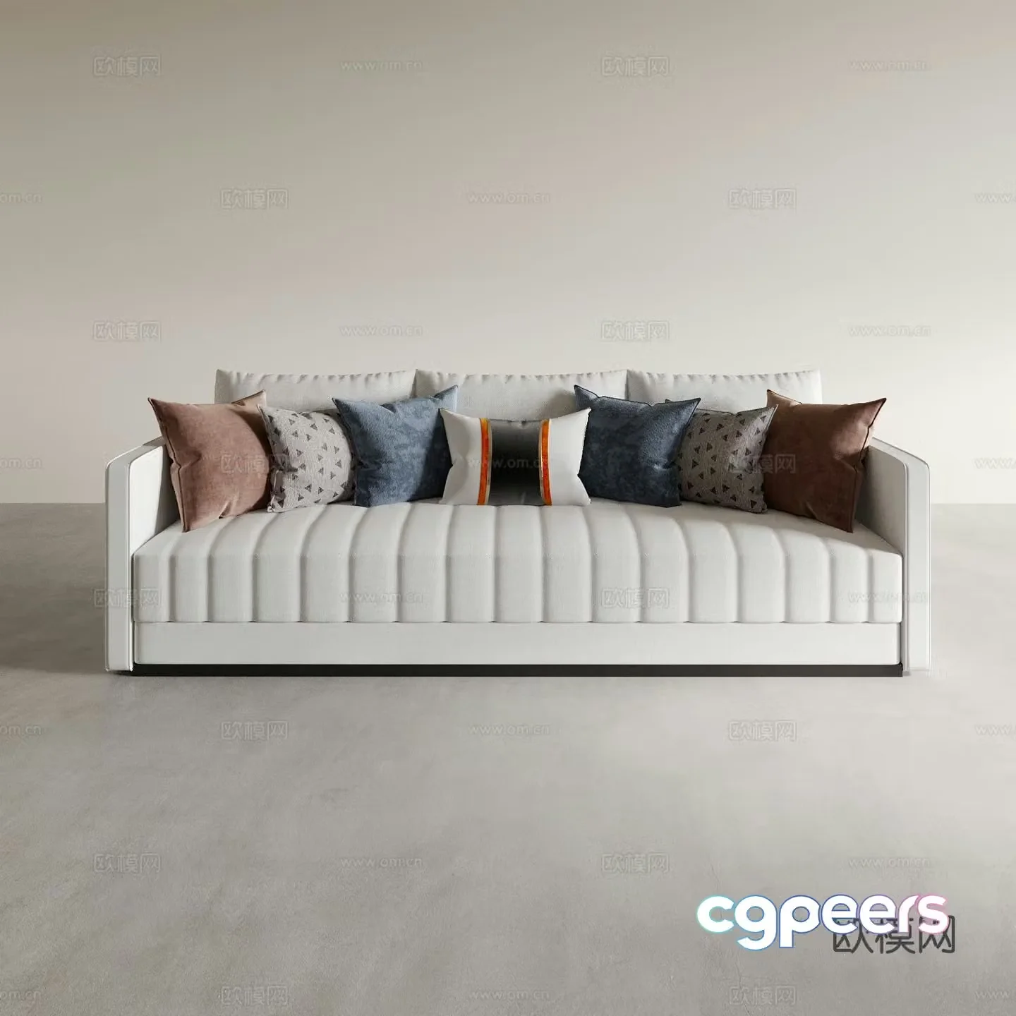 Living room sofa three person sofa 3d model