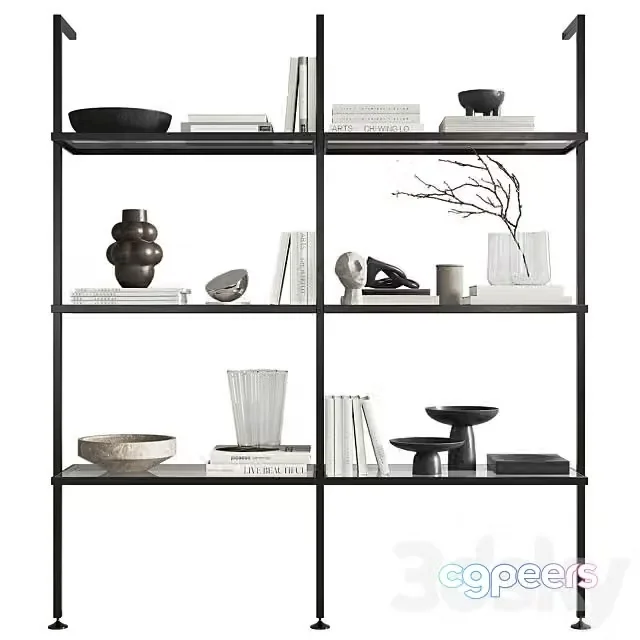 3ds Max Free – Shelving Unit with Zalf Decor