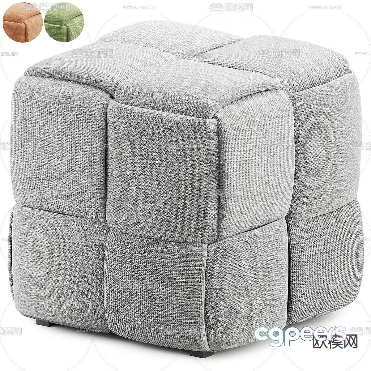Pouf sofa stool low stool square stool 3d model