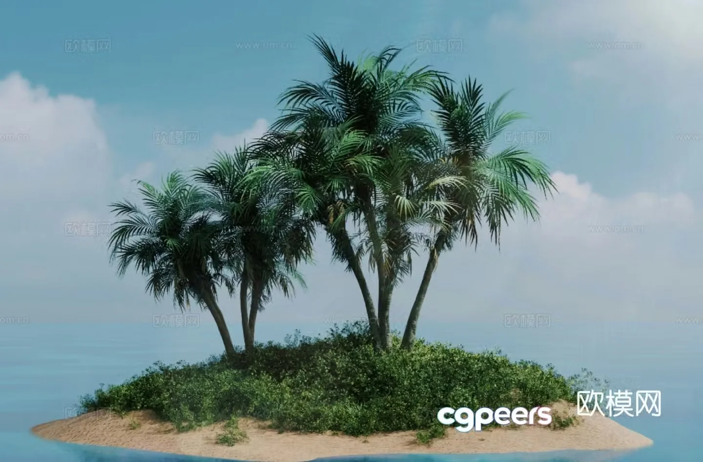 small island isolated island 3d model