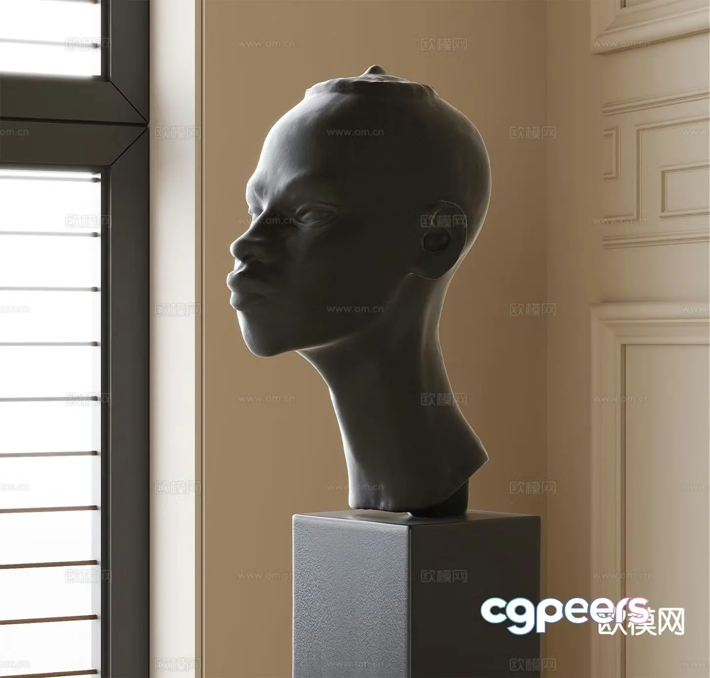 Modern man avatar sculpture ornaments 3D model
