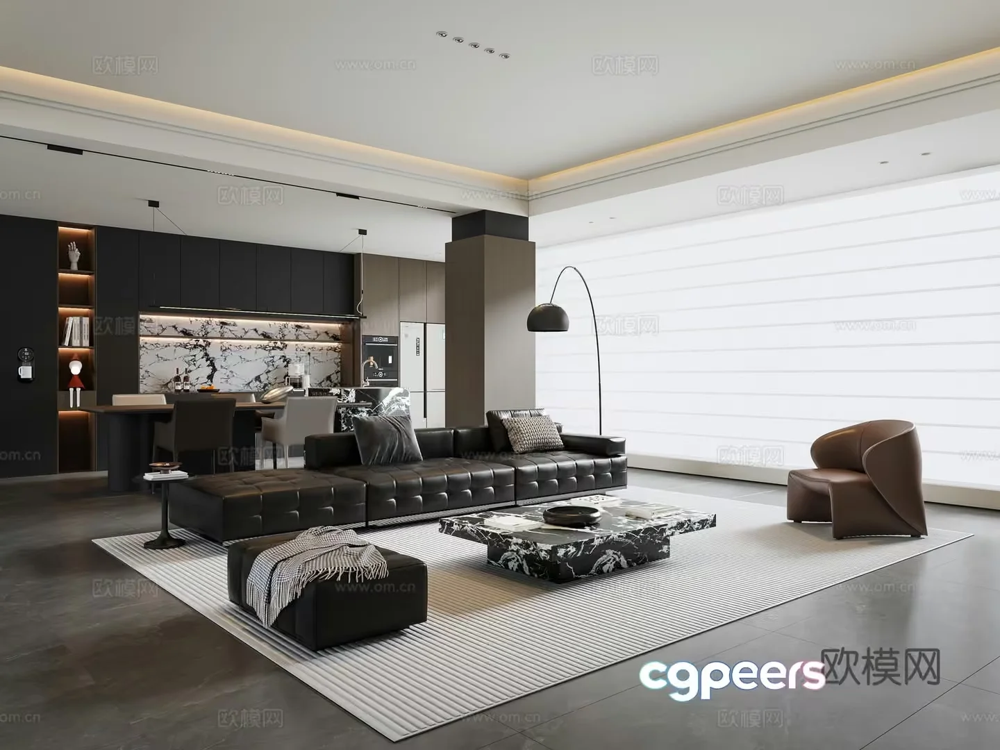 Modern Living Room 3D Model – 17945 – VRAY Render
