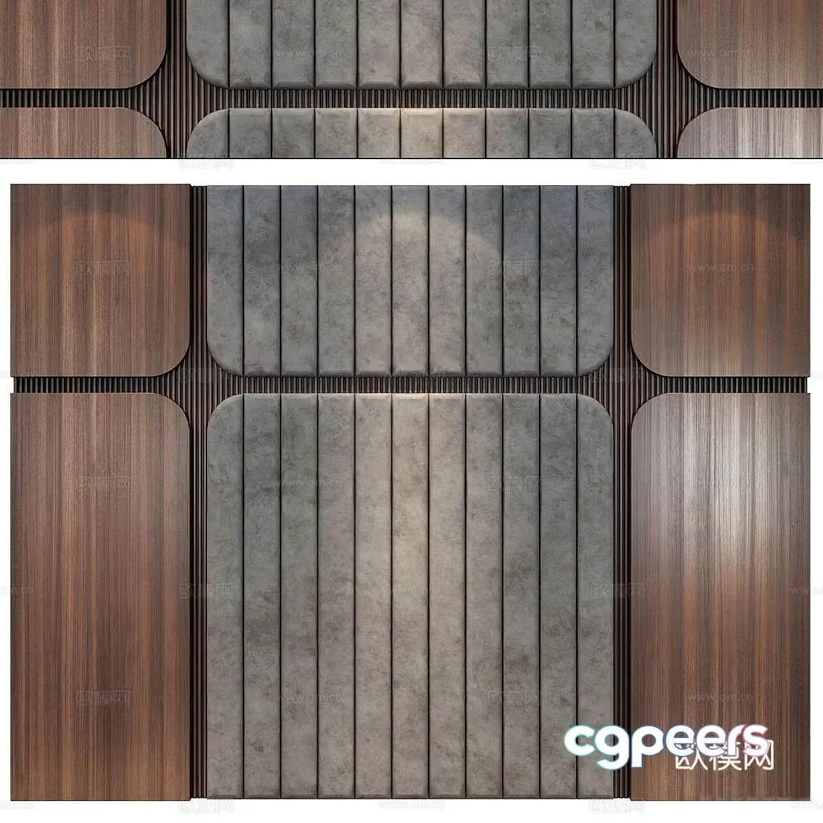 New Chinese style decorative wall panel 3D model