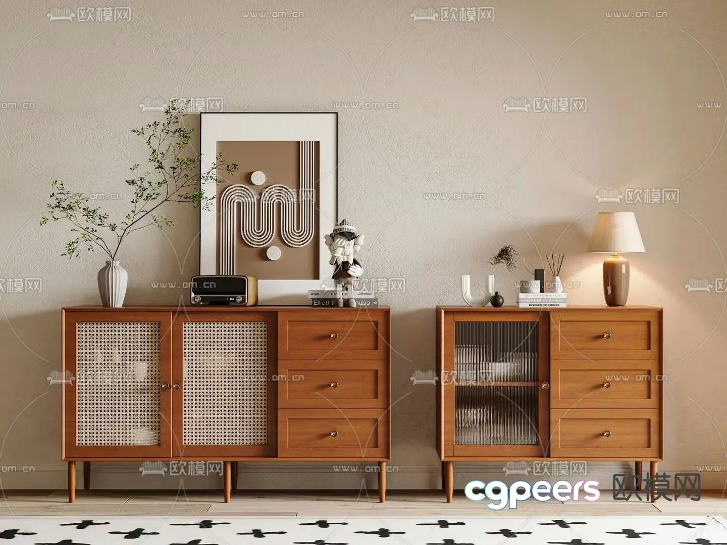 Medieval style sideboard 3d model