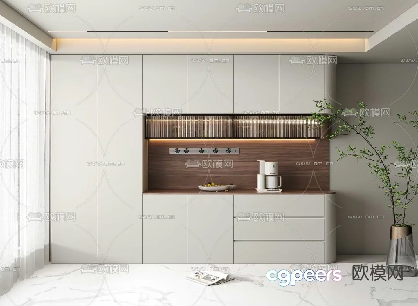 Modern wine cabinet sideboard 3d model