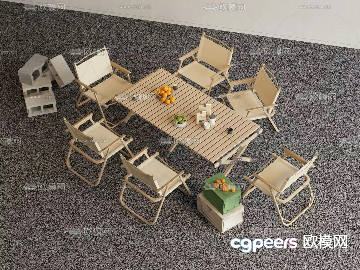 Outdoor tables and chairs camping tables and chairs 3d model