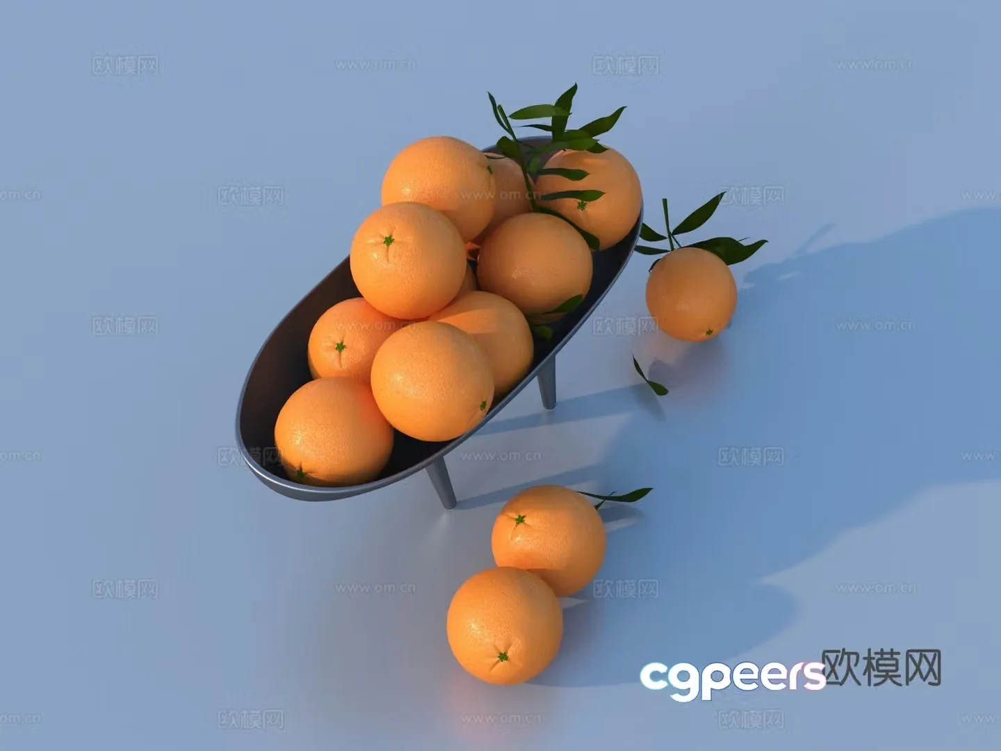 orange orange tangerine fruit 3d model