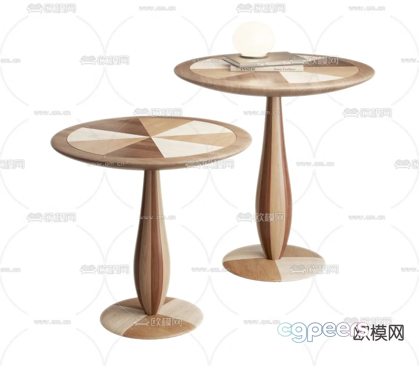 Medieval style side table corner table round table 3D model