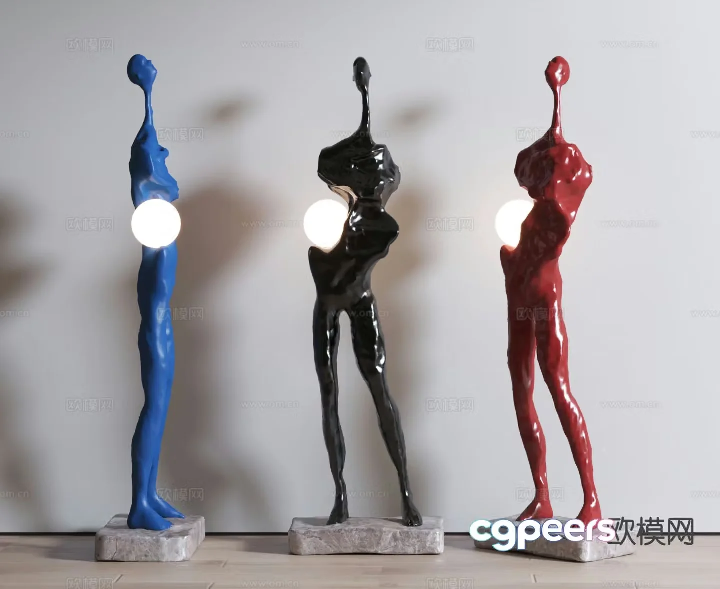 Modern interior sculpture decoration sculpture lamp 3d model