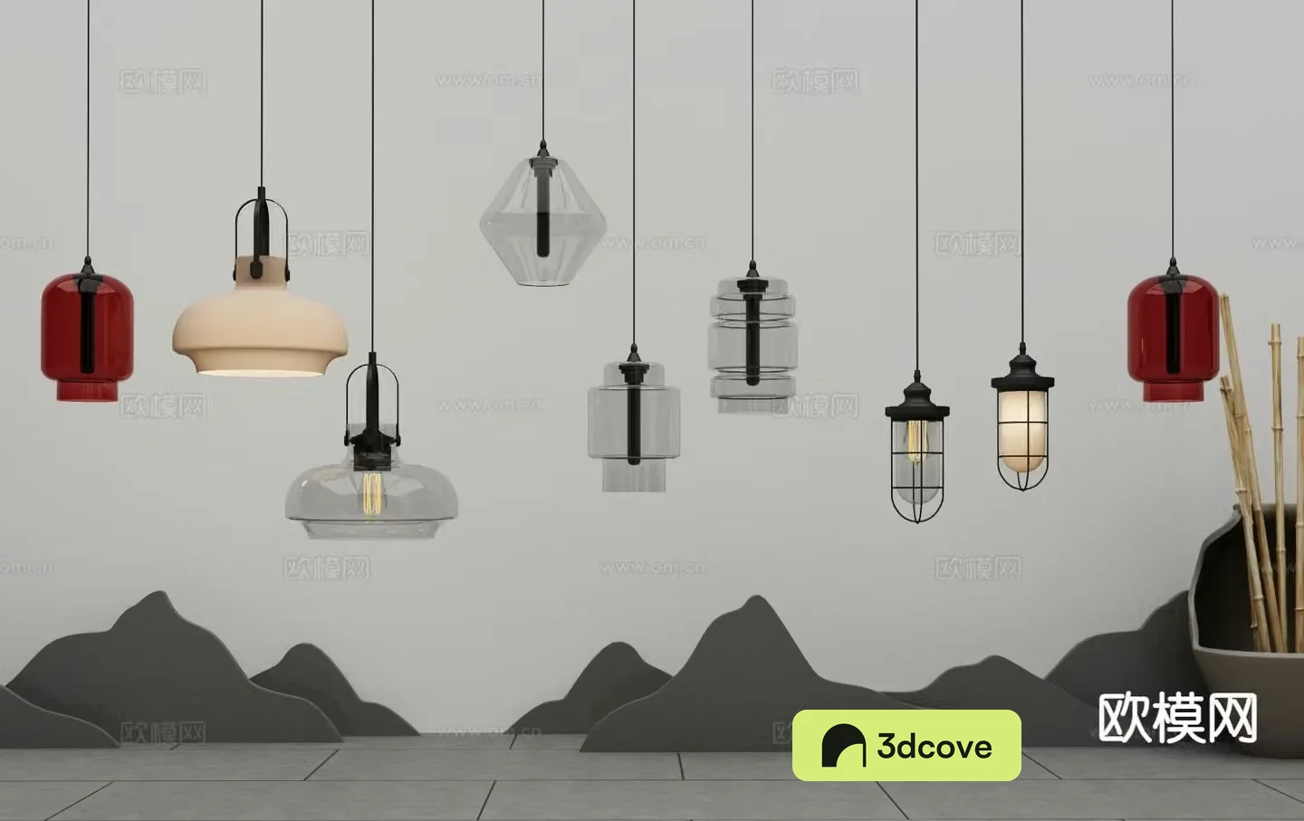 Modern glass chandelier