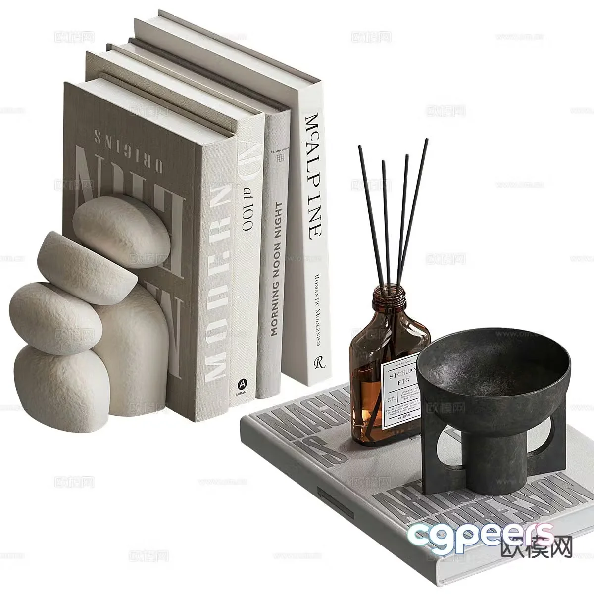 Book Ornaments Books Aromatherapy Bookends 3D Model