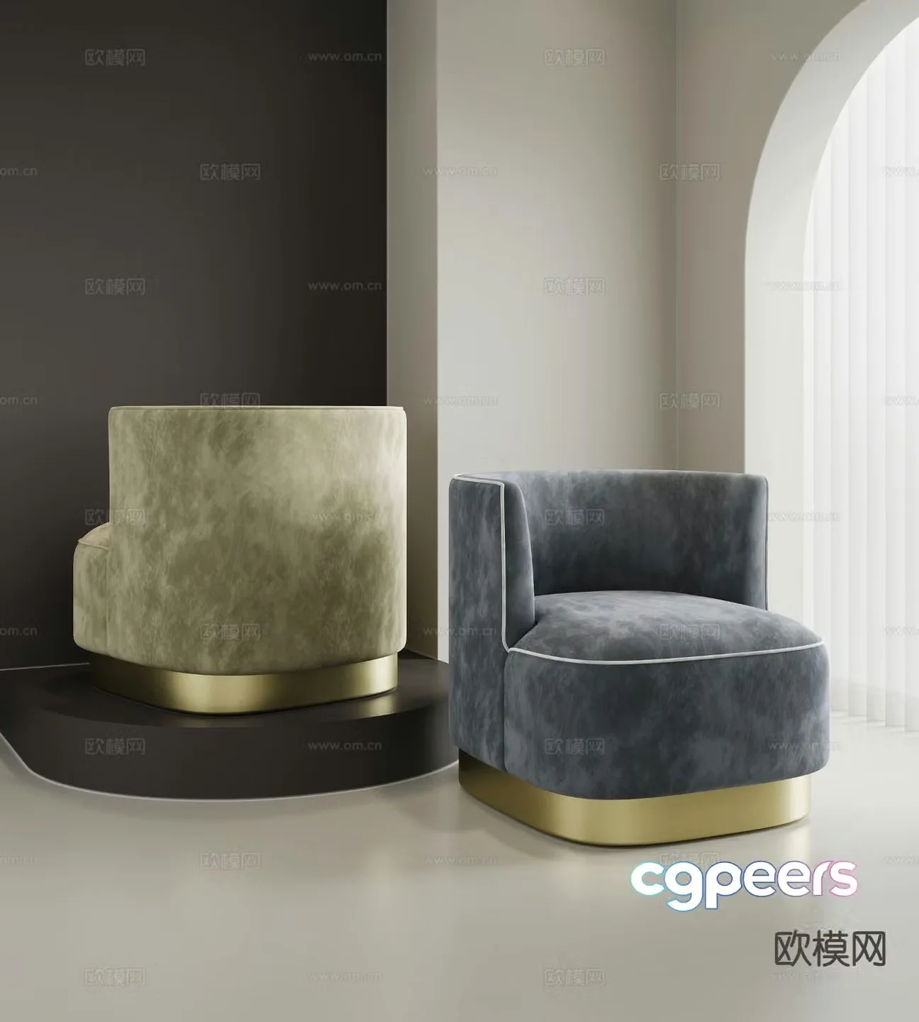 Light luxury leisure chair dining chair chair 3d model