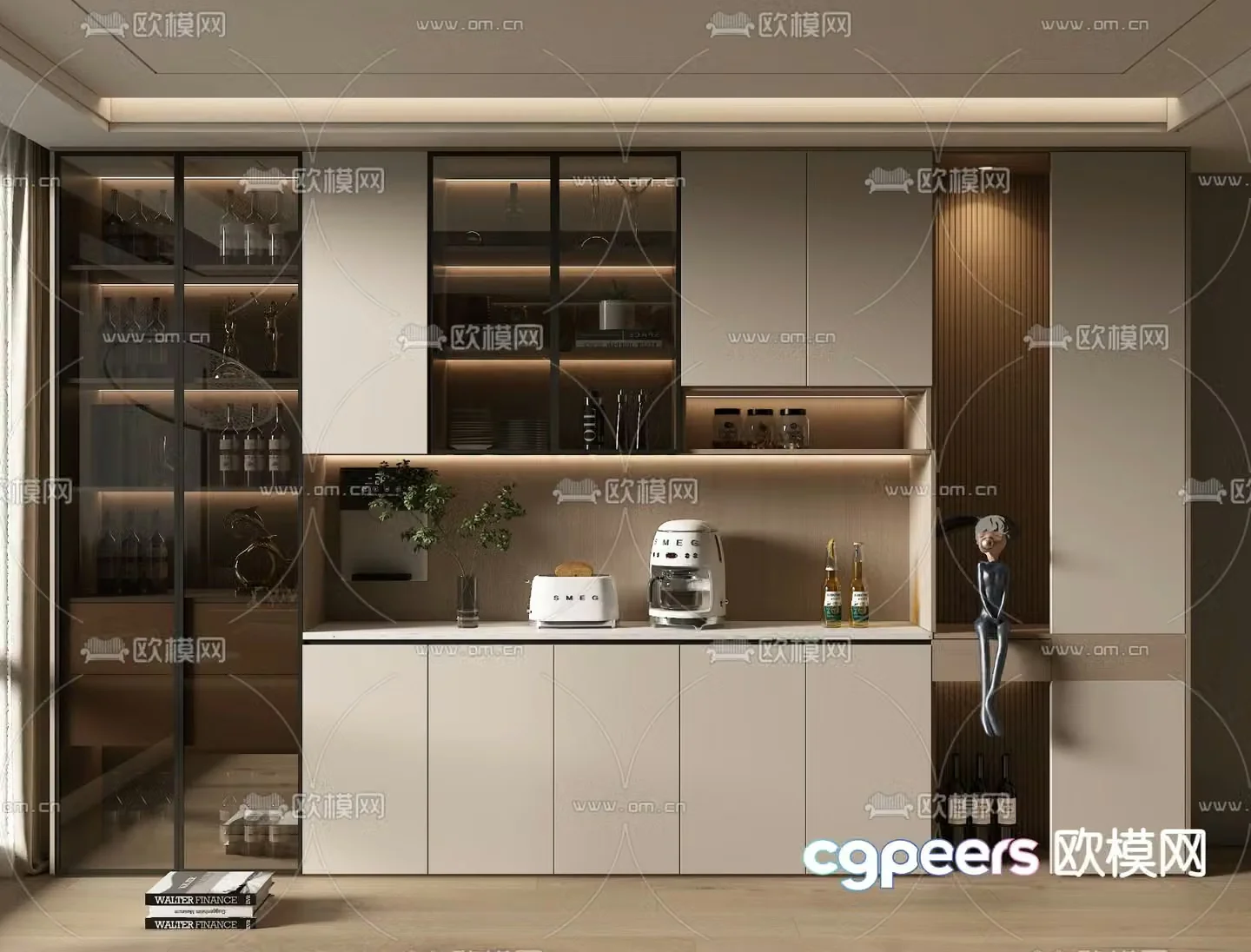 Modern wine cabinet 3d model