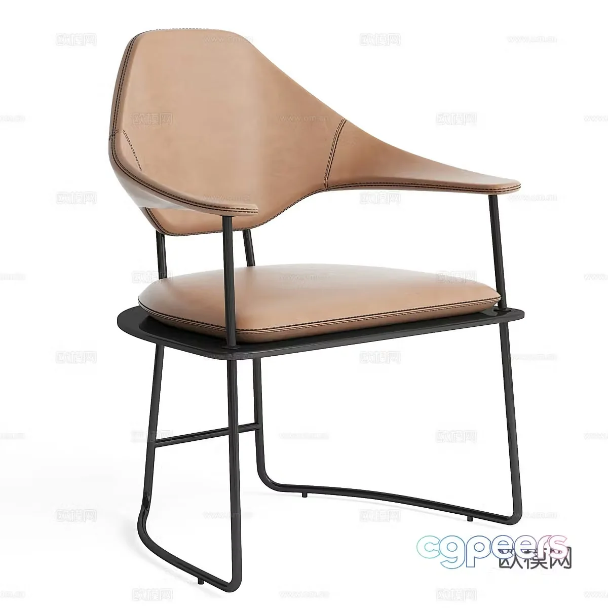 Modern Italian leather armchair 3d model