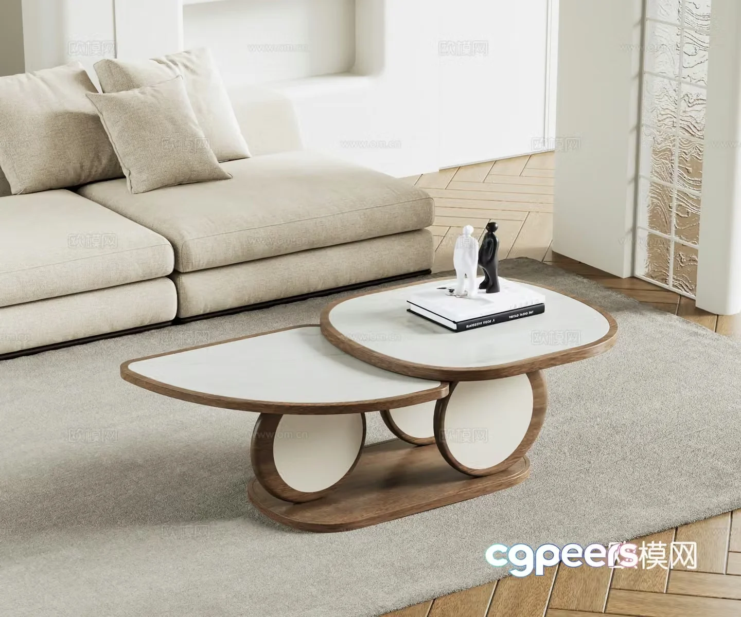 Modern mother-child coffee table 3d model