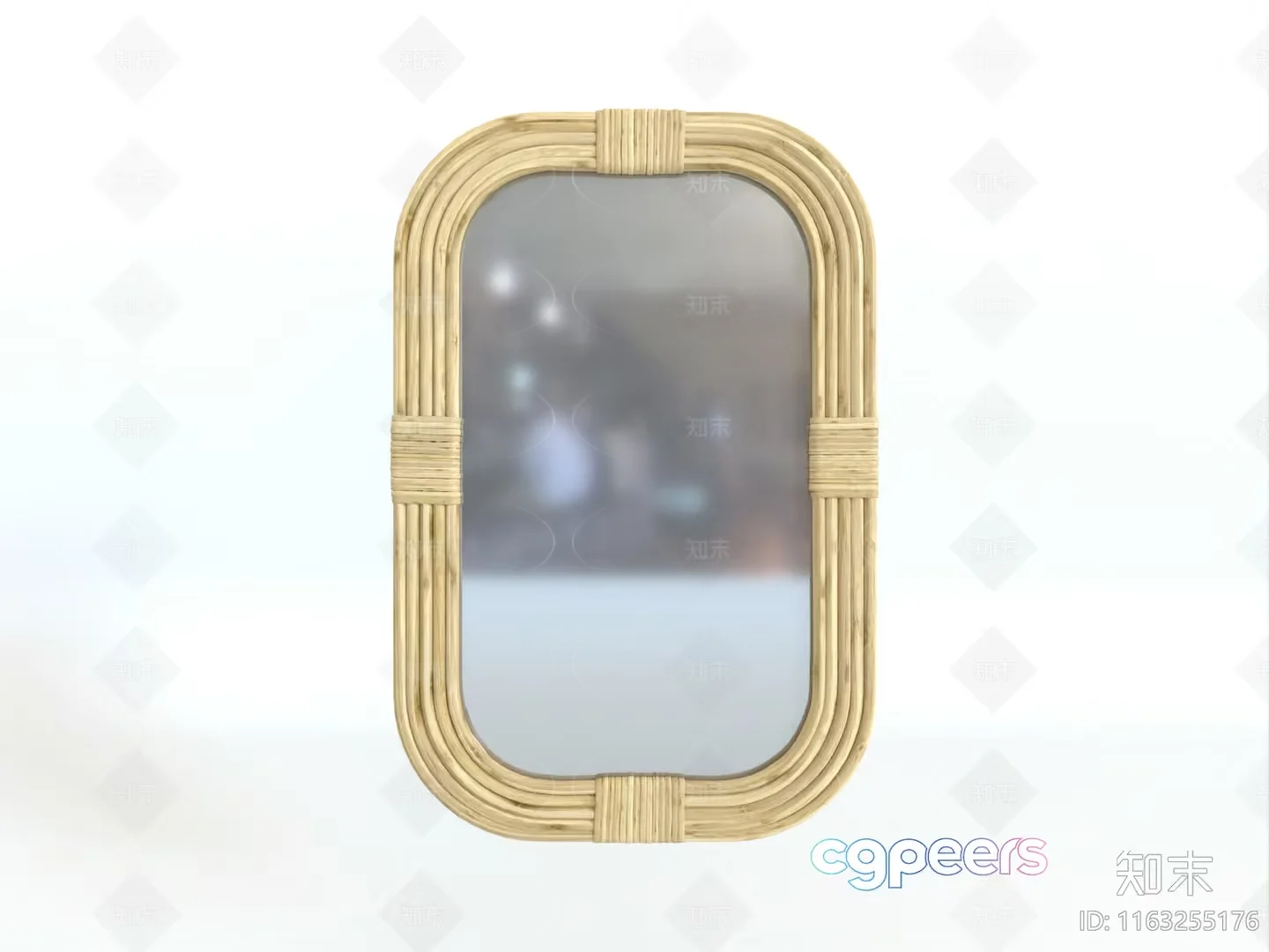 Rattan-Framed Mirror 3D Model – 6042 – VRAY Render