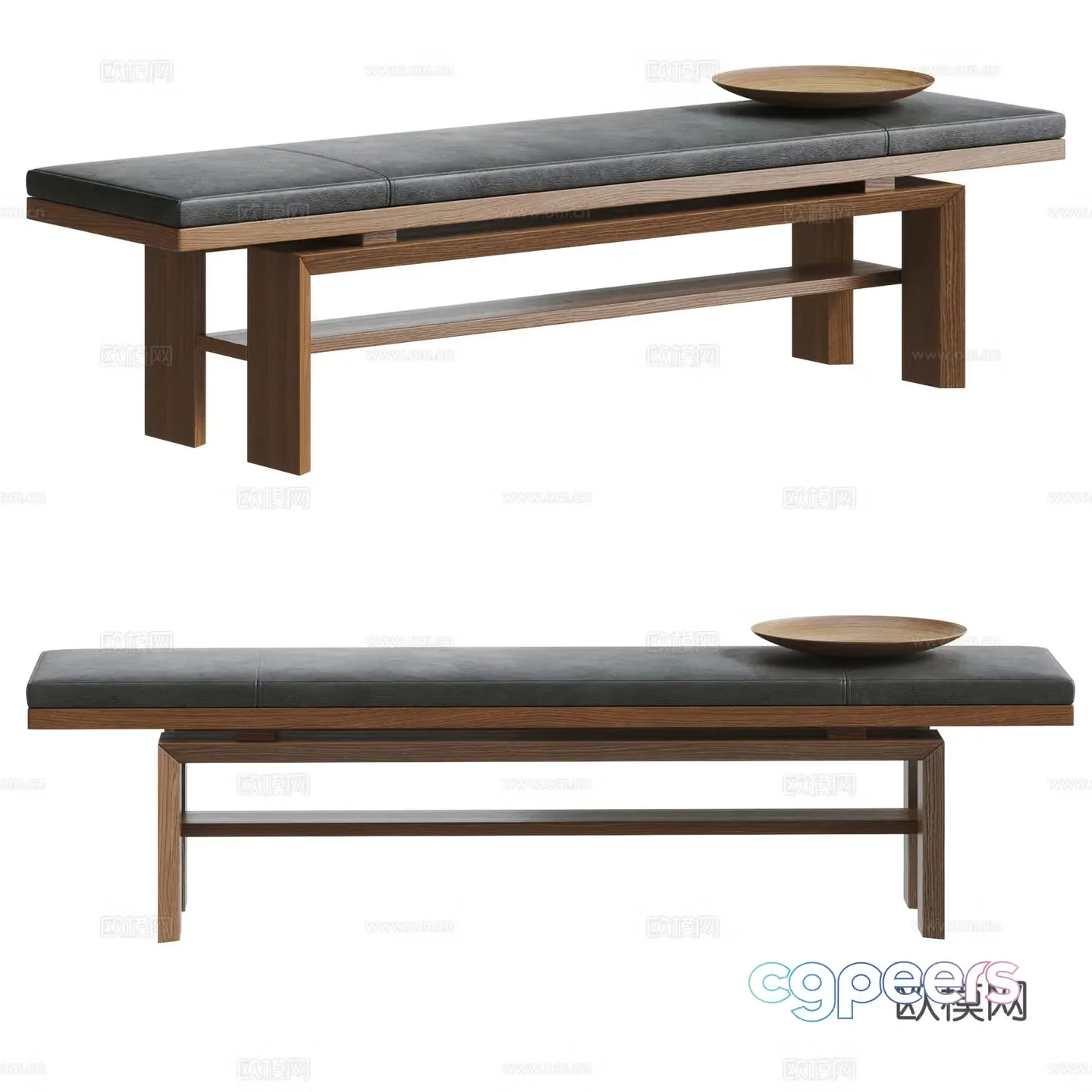 POLIFORM Modern bed tail stool shoe change stool stool stool solid wood stool 3d model